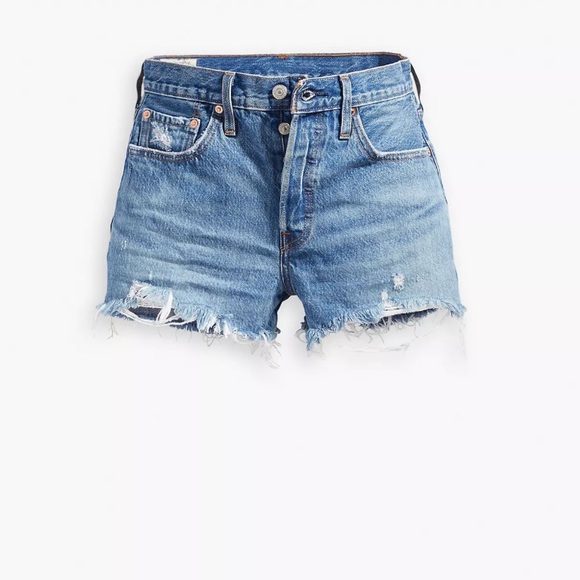 Levi’s 501 High Rise Women’s Short Oxnard Athens - Medium Wash Size 25 - Picture 5 of 15